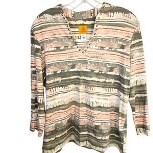 Rubyred Large Women's Top Orange Shirt Blouse Misses Size 12 14